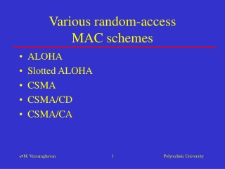 Various random-access MAC schemes