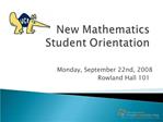 New Mathematics Student Orientation