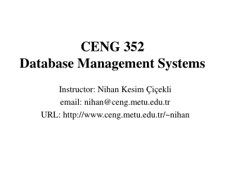 CENG 352  Database Management Systems