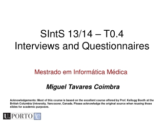 Mestrado em Informática Médica