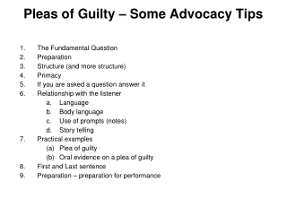 Pleas of Guilty – Some Advocacy Tips