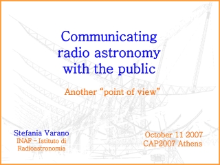 Communicating  radio astronomy  with the public