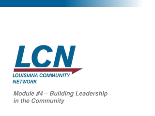 Module #4 – Building Leadership in the Community