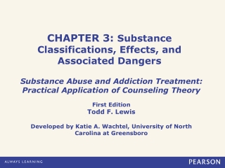CHAPTER 3:  Substance Classifications, Effects, and Associated Dangers