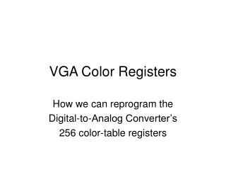 VGA Color Registers