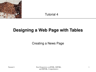 Designing a Web Page with Tables