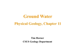 Tim Horner CSUS Geology Department