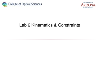 Lab 6 Kinematics &amp; Constraints