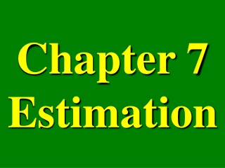 Chapter 7 Estimation