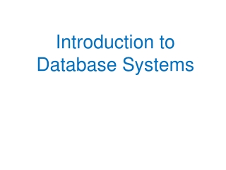 Introduction to Database Systems