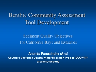 Benthic Community Assessment Tool Development