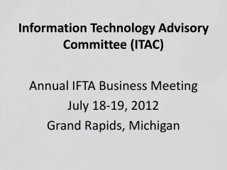 Information Technology Advisory Committee (ITAC)