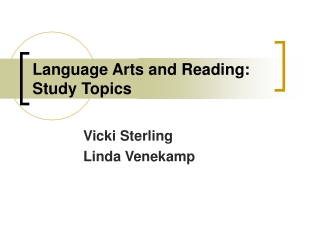 Language Arts and Reading: Study Topics