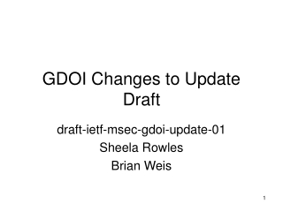 GDOI Changes to Update Draft