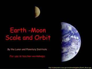 Earth -Moon Scale and Orbit