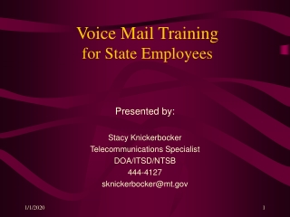 Voice Mail Training  for State Employees