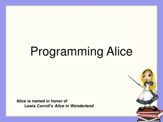 Programming Alice