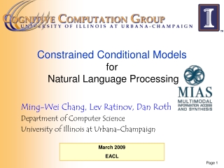 Constrained Conditional Models  for  Natural Language Processing