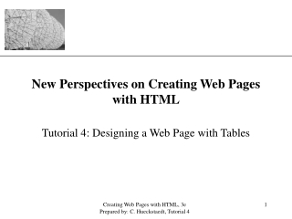 New Perspectives on Creating Web Pages with HTML