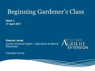 Beginning Gardener’s Class