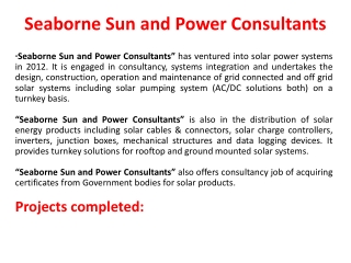 Seaborne Sun and Power Consultants