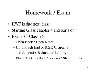 Homework / Exam