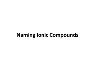 Naming Ionic Compounds