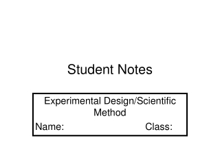 Student Notes