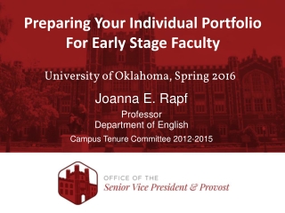 Preparing Your Individual Portfolio For Early Stage Faculty