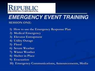 EMERGENCY EVENT TRAINING