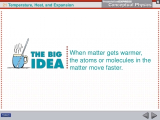 When matter gets warmer, the atoms or molecules in the matter move faster.