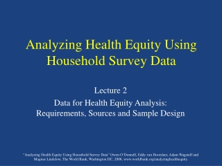 Analyzing Health Equity Using Household Survey Data