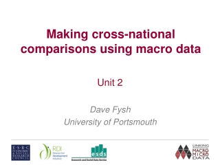 Making cross-national comparisons using macro data