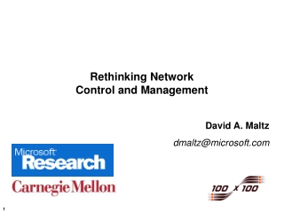 Rethinking Network  Control and Management