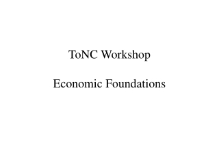 ToNC Workshop Economic Foundations