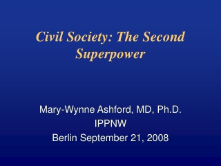 Civil Society: The Second Superpower