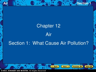 Chapter 12  Air Section 1:  What Cause Air Pollution?