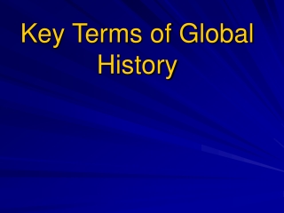 Key Terms of Global History