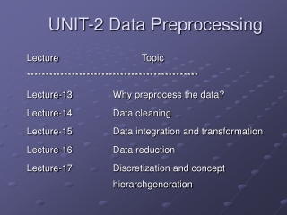 UNIT-2 Data Preprocessing