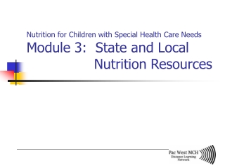 Pacific West MCH  Distance-Learning Curricula