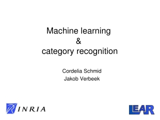 Machine learning  &amp;  category recognition