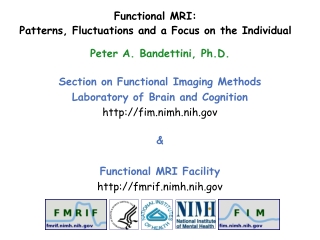 Peter A. Bandettini, Ph.D. Section on Functional Imaging Methods Laboratory of Brain and Cognition