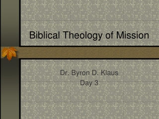 Biblical Theology of Mission