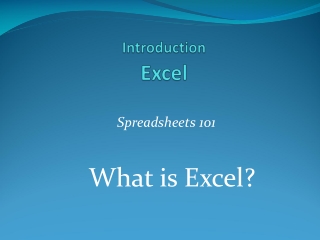Introduction Excel