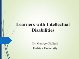 Learners with Intellectual Disabilities