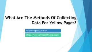 What Are The Methods Of Collecting Data For Yellow Pages?