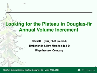 Looking for the Plateau in Douglas-fir Annual Volume Increment