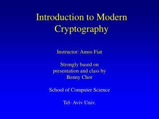 Introduction to Modern Cryptography