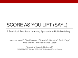 Score as you lift ( Sayl )