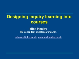 Designing inquiry learning into courses